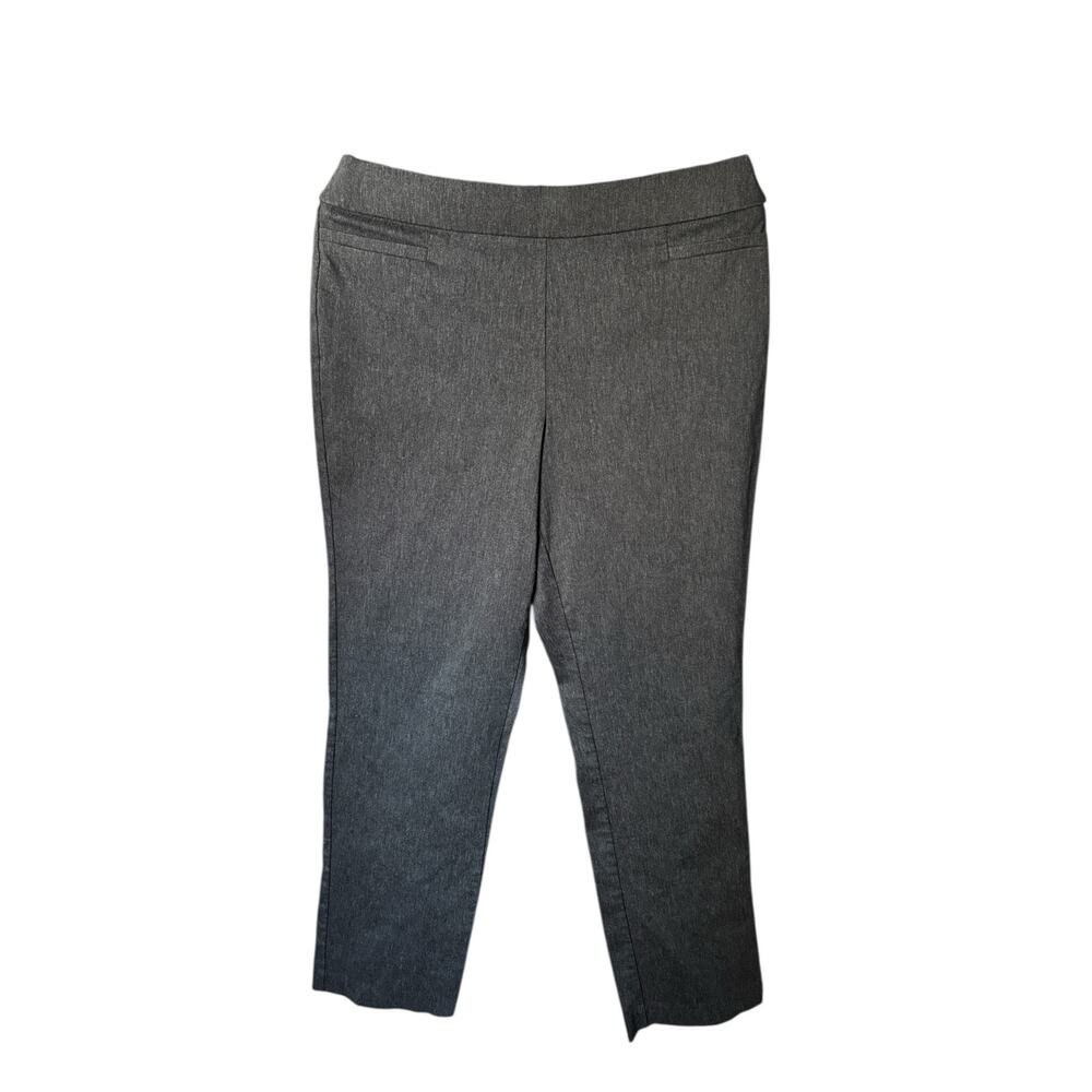 Liz Claiborne Slacks Womens Size 14 Dark Gray Stretch Straight Leg Pockets Pants